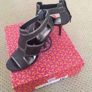 Tory Burch grey/silver heels