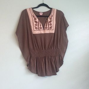 Taupe Embroidered Blouse Taupe Embroidered Blouse