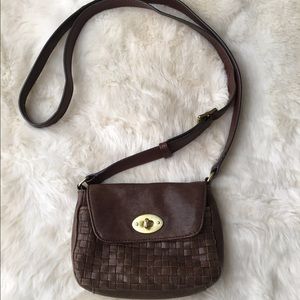 J crew leather cross body bag