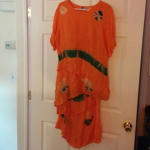 Essence orange two piece skirt and top set