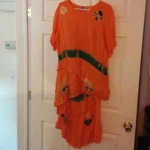 Essence orange two piece skirt and top set