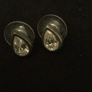 Tear drop cubic zirconia earrings