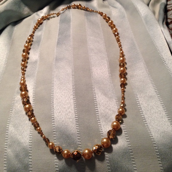 Gold beaded necklace