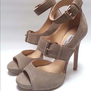 Jimmy Choo Leona Khaki Buckled Sandals Size 40