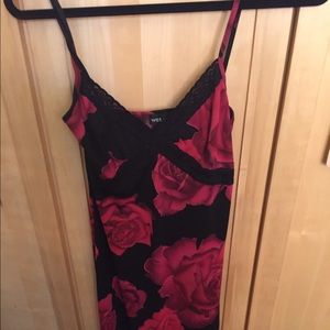 Wet Seal black and red rose dress