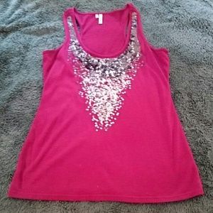Maroon top with sequins