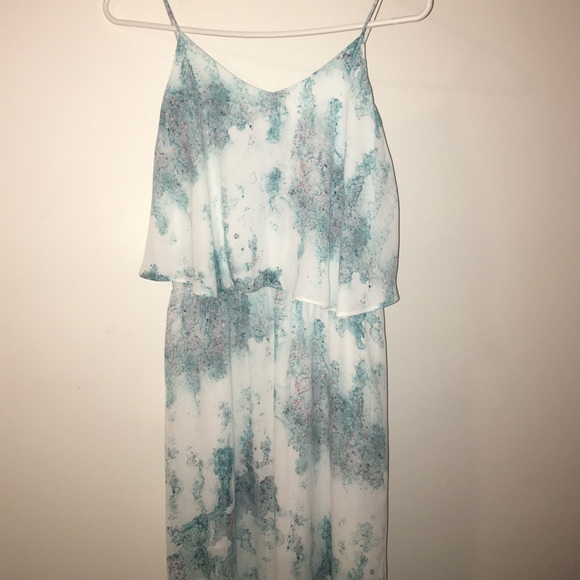 Long white & blue patterned dress! - Picture 1 of 2