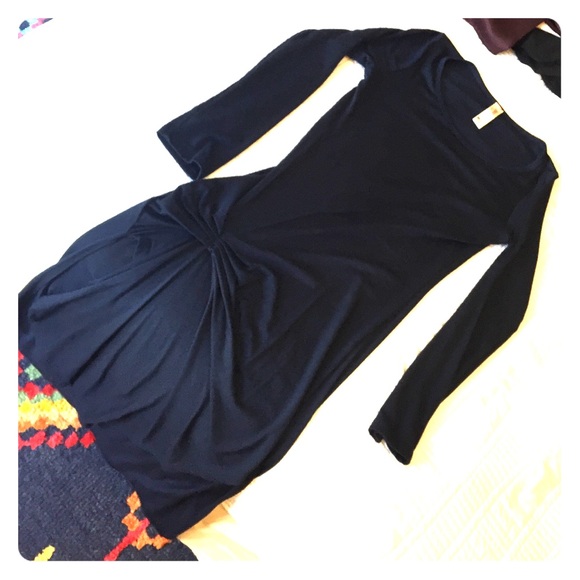 Navy Blue LongSleeve Midi Dress Sz. M - Picture 1 of 4