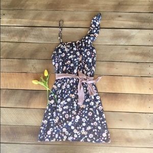 Modcloth One-Shoulder Floral Dress