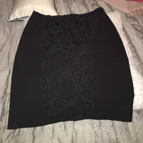 Black knee length skirt with intricate design!