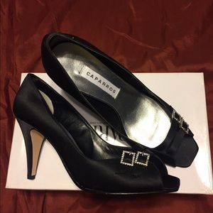 Caparros Black Silk Pumps