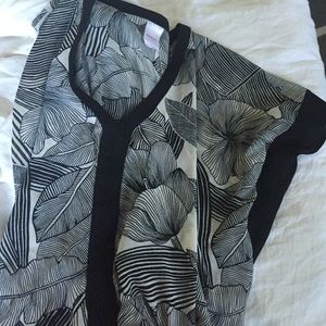 Merona Woven Cover Up Black and White Print