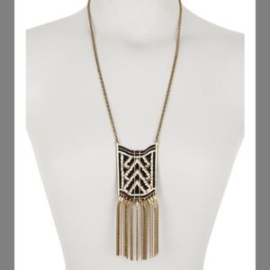 Lucky Brand Beaded Square Tassel Necklace