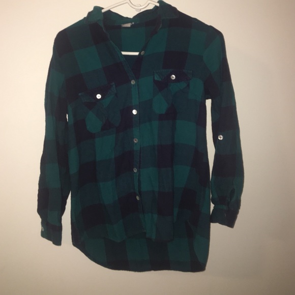 Blue and green Charlotte Russe flannel shirt!