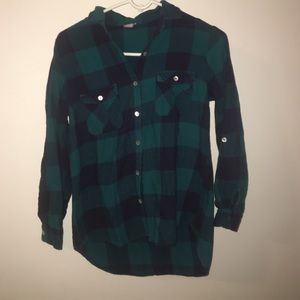 Blue and green Charlotte Russe flannel shirt!