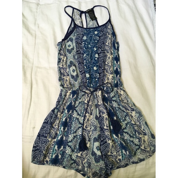Blue Patterned Romper!