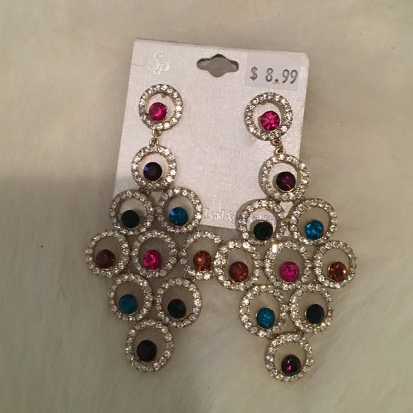 Brand new dangling rainbow earrings