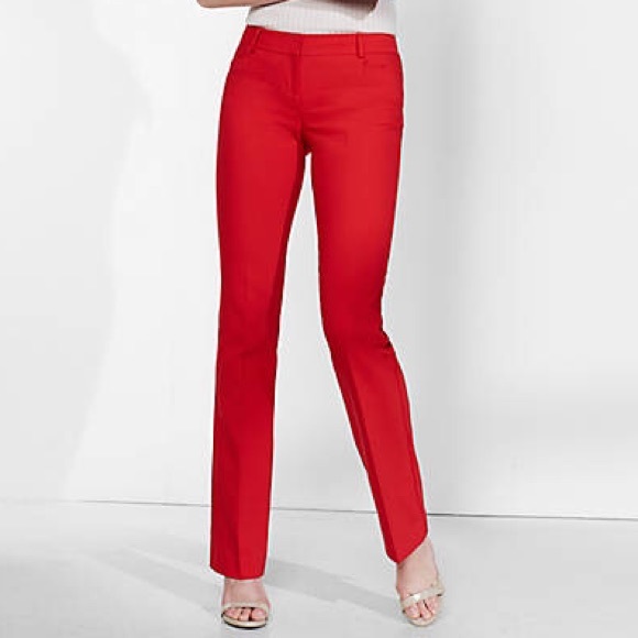 Red columnist pants