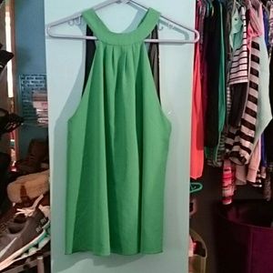 Black and green blouse