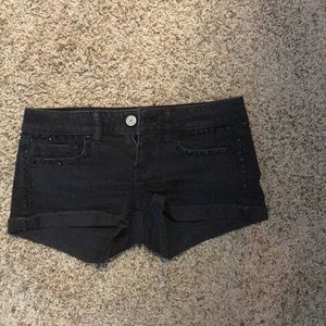 AE 2" Stretch Black Cuffed Denim Shorts