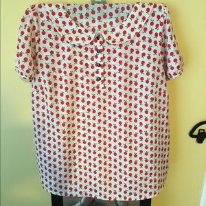 Apple print blouse