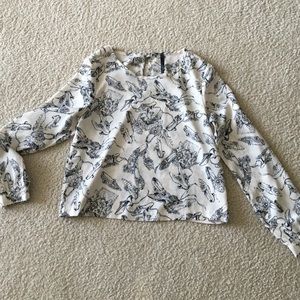 Professional long sleeve printed blouse