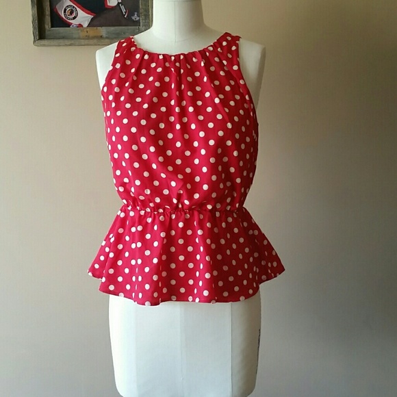 Modcloth polka-dot peplum top