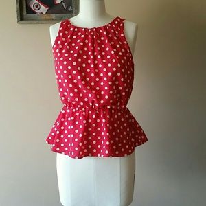 Modcloth polka-dot peplum top