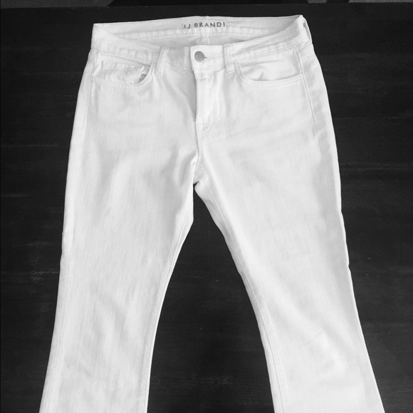 JBrand Gigi Cropped Flare White Jeans