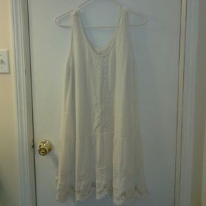 Off White Drop Waist Summer Dresd