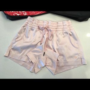 Lululemon pink satin shorts