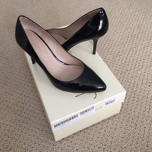 Joan & David black patent heels