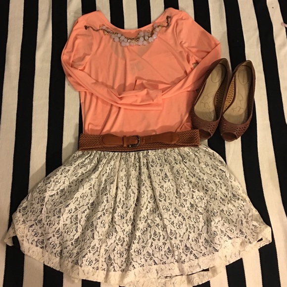 Scoop back coral top