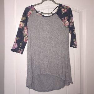 Soft gray baseball tee