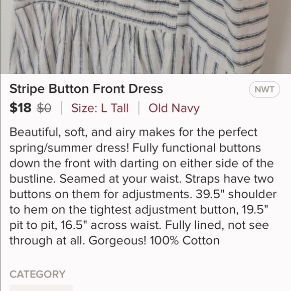 Old Navy button front dress large - Picture 4 of 4