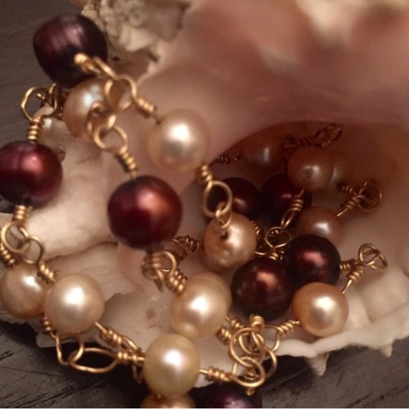 14K Gold Plated & Pearls Necklace