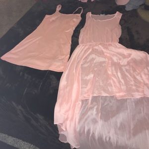 Pink high low dress