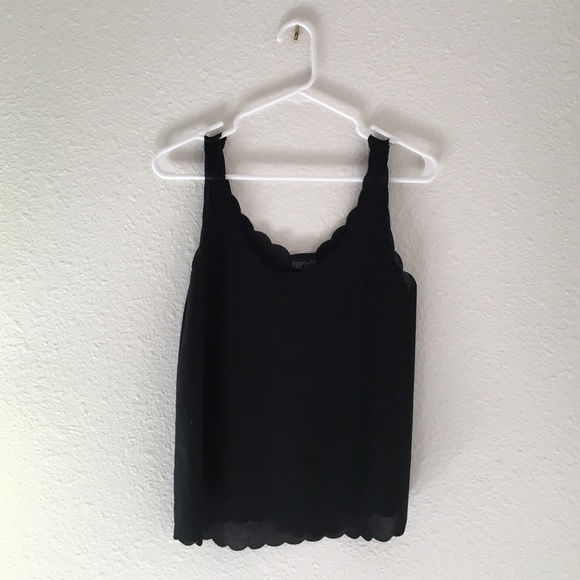 TOPSHOP sleeveless scalloped crop top tank