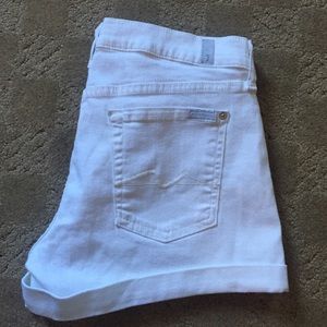 White denim shorts