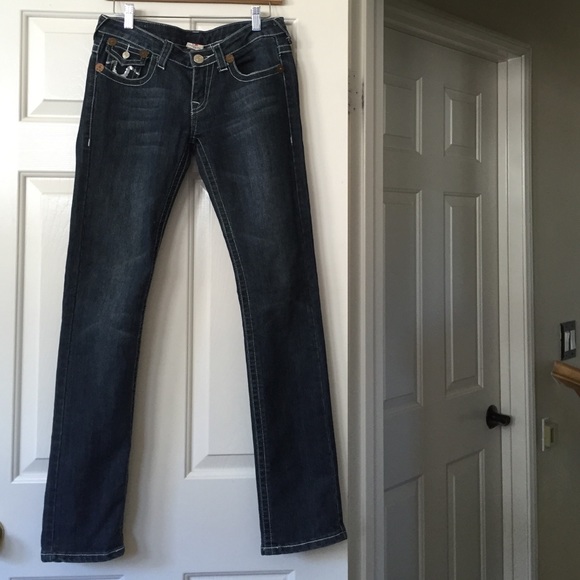 True Religion Dark Denim Sequin Skinny Jeans 27 - Picture 3 of 4
