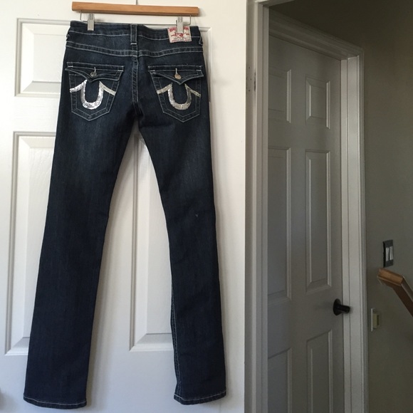 True Religion Dark Denim Sequin Skinny Jeans 27 - Picture 4 of 4
