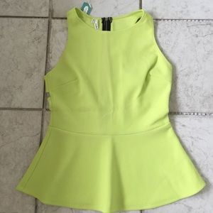 Lime green peplum top