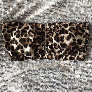 Leopard zip up bandeau