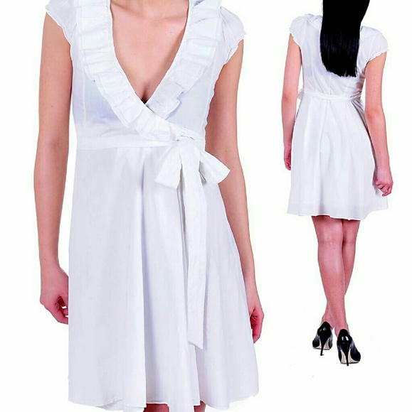 White Cotton Wrap Dress