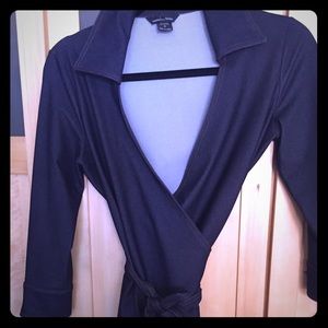 VS Moda International blue wrap dress