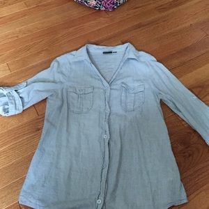 Light "denim" button up top