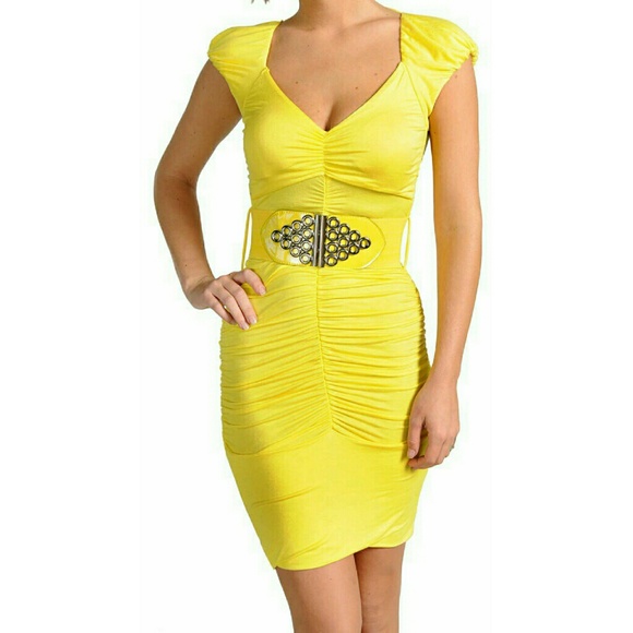 Yellow Fitted Dress