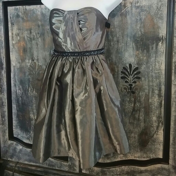 Metallic Grey Cocktail Dress