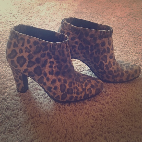 Leopard Cheetah Print Booties Ankle Boots