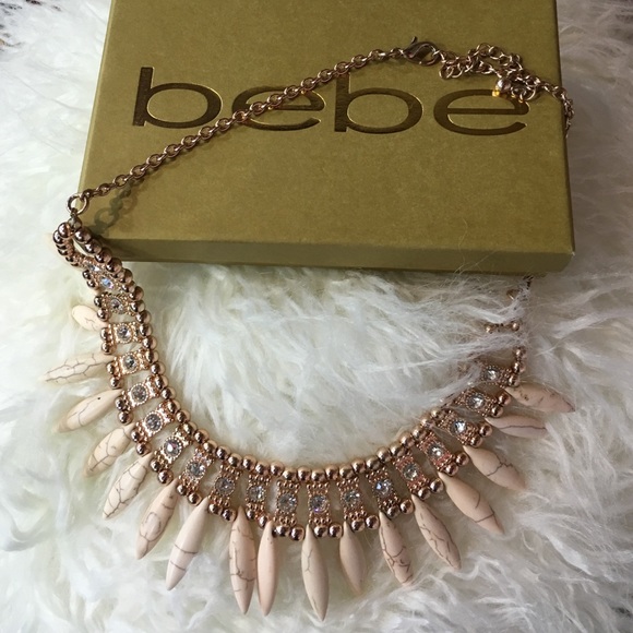 Bebe rose gold statement necklace